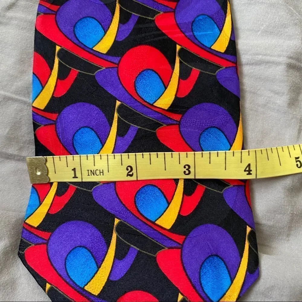 Givenchy multi colors geometric silk vintage tie